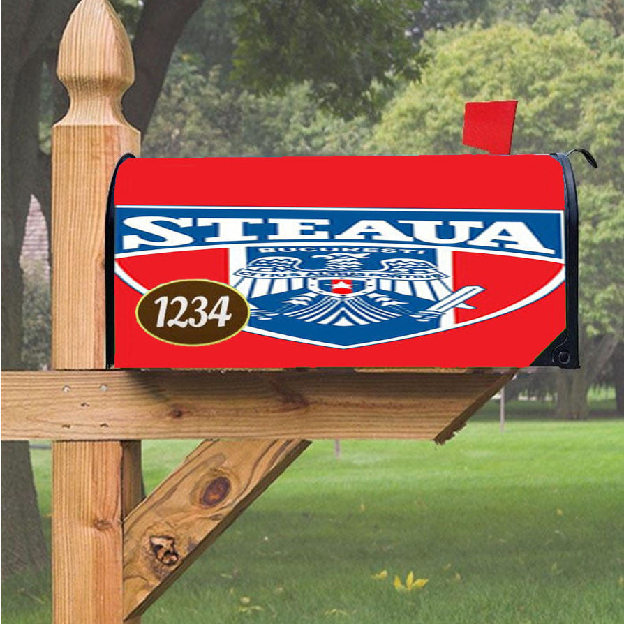Rugby Steaua Logo Red Magnetic Mailbox Cover 18" X 21" Outdoor Decor