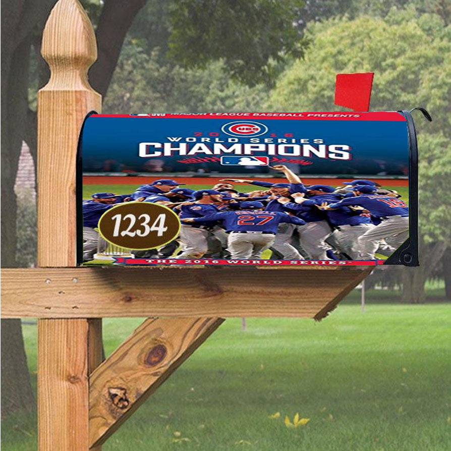 The Chicago Cubs Champions Magnetic Mailbox Cover 18" X 21" Outdoor Decor