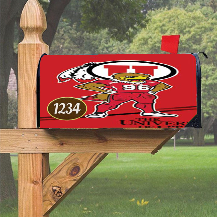 Utah Utes Logo Red Magnetic Mailbox Cover 18" X 21" Outdoor Decor