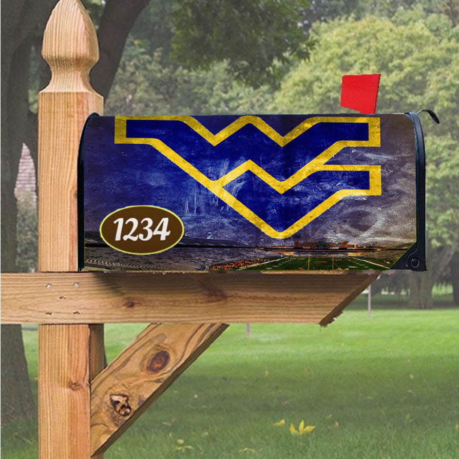 West Virginia Mountaineers Logo Magnetic Mailbox Cover 18" X 21" Outdoor Decor