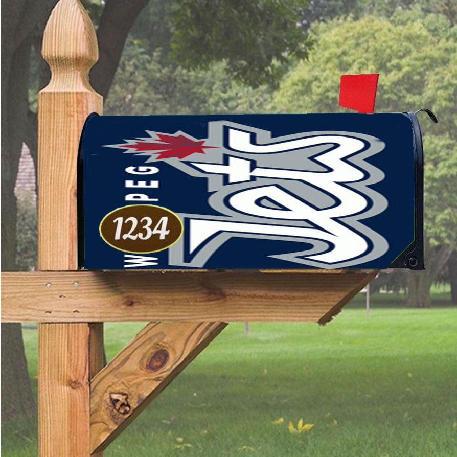 Winnipeg Jets Text Magnetic Mailbox Cover 18" X 21" Outdoor Decor