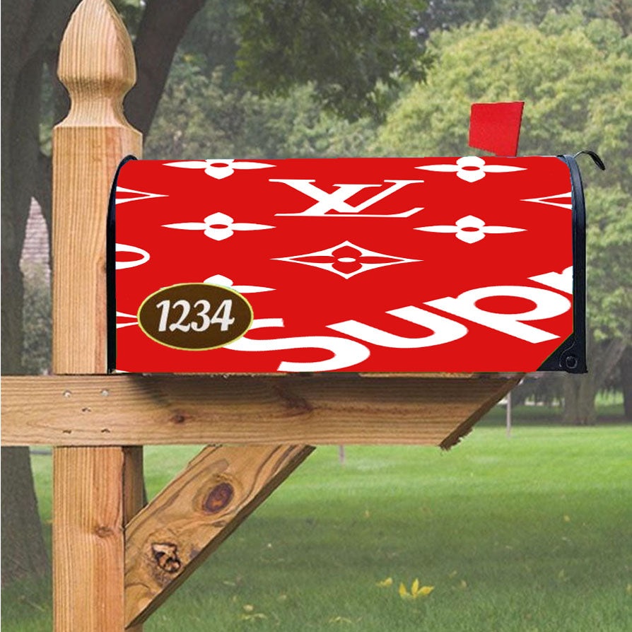 Big Supreme Louis Vuitton Magnetic Mailbox Cover 18" x 21" Outdoor Decor