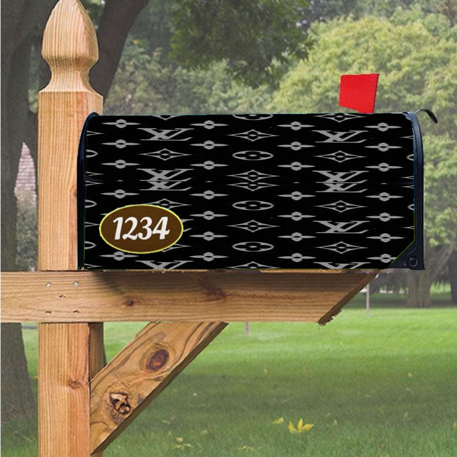 Black More Luois Vuitton Magnetic Mailbox Cover 18" x 21" Outdoor Decor