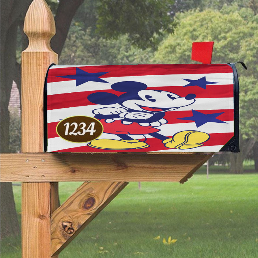 Disney Mickey Mouse Stars And Stripes Magnetic Mailbox Cover 18" x 21" Outdoor Decor