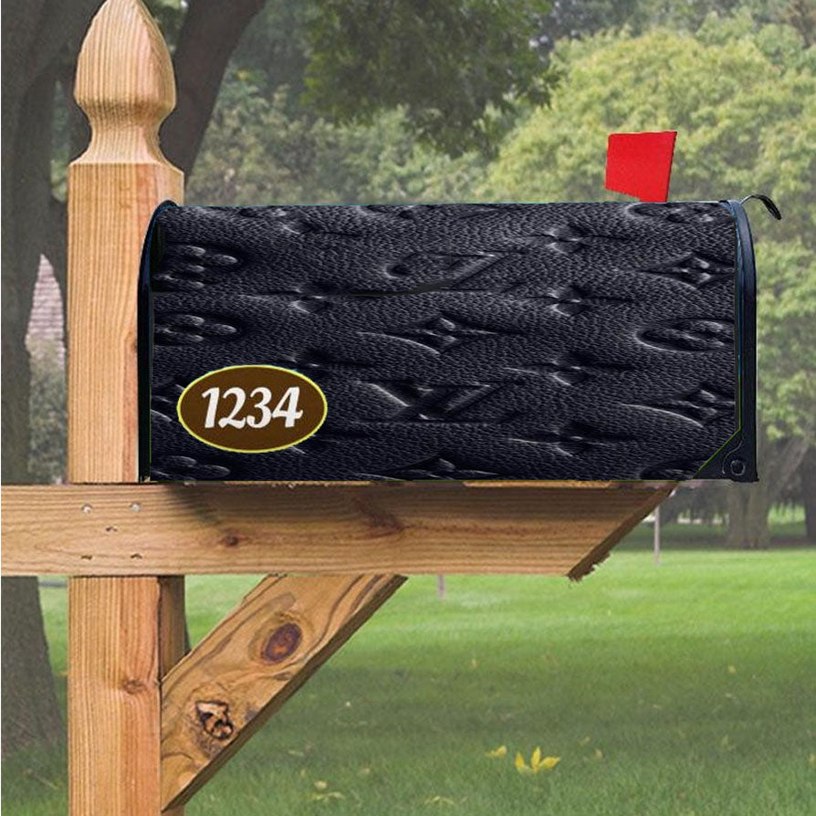 Louis Vuitton Black Print Magnetic Mailbox Cover 18" x 21" Outdoor Decor
