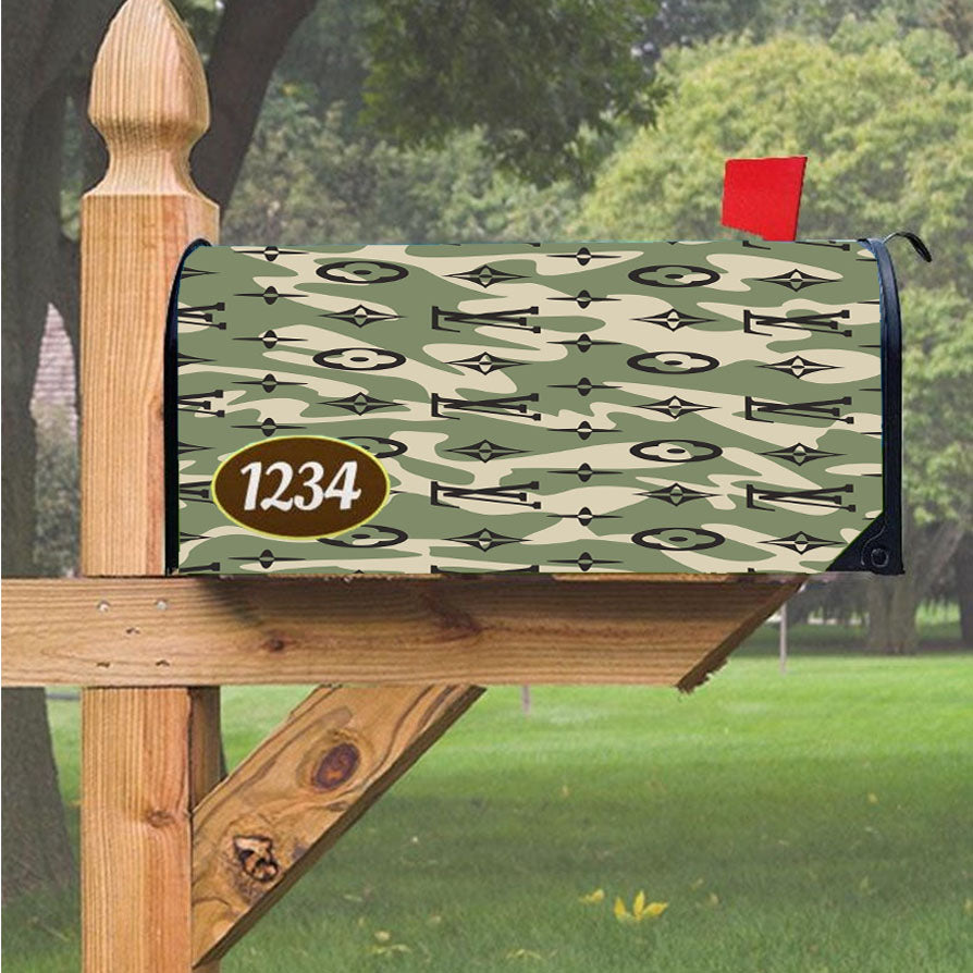 Louis Vuitton Camo Magnetic Mailbox Cover 18" x 21" Outdoor Decor