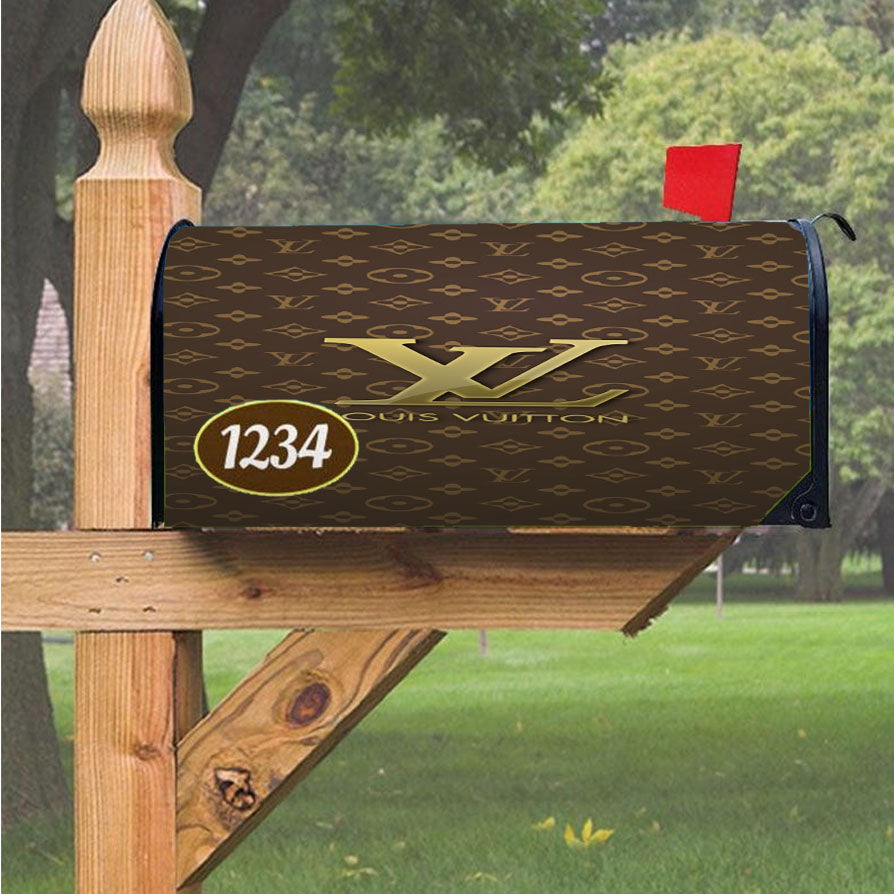 Louis Vuitton Designer Label Logos Patterns Magnetic Mailbox Cover 18" x 21" Outdoor Decor