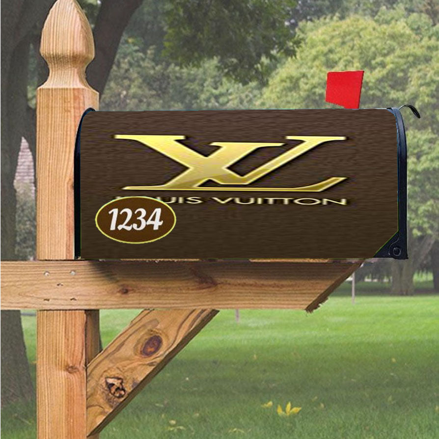 Louis Vuitton Leather Magnetic Mailbox Cover 18" x 21" Outdoor Decor