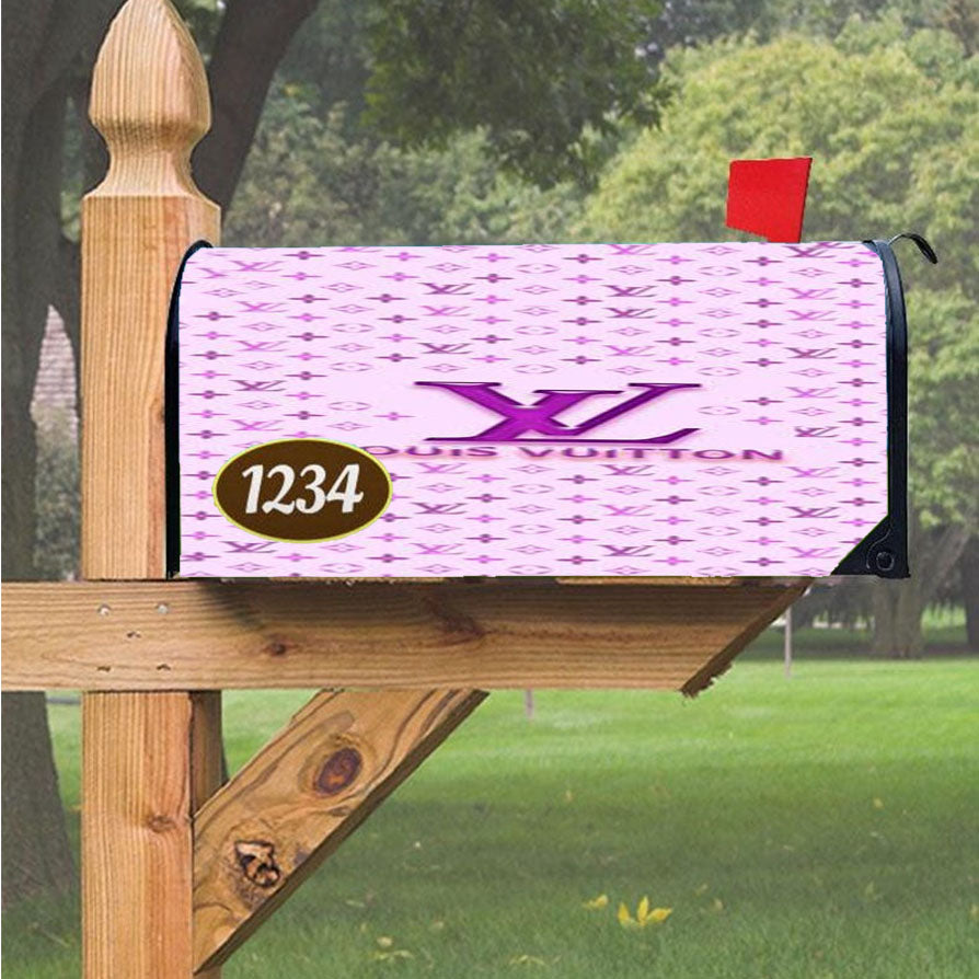 Louis Vuitton Logo Purple Magnetic Mailbox Cover 18" x 21" Outdoor Decor