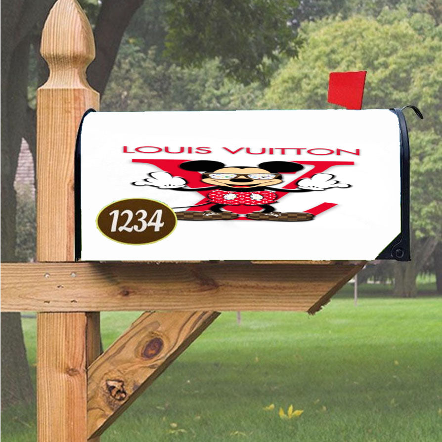 Mickey Louis Vuitton White Magnetic Mailbox Cover 18" x 21" Outdoor Decor