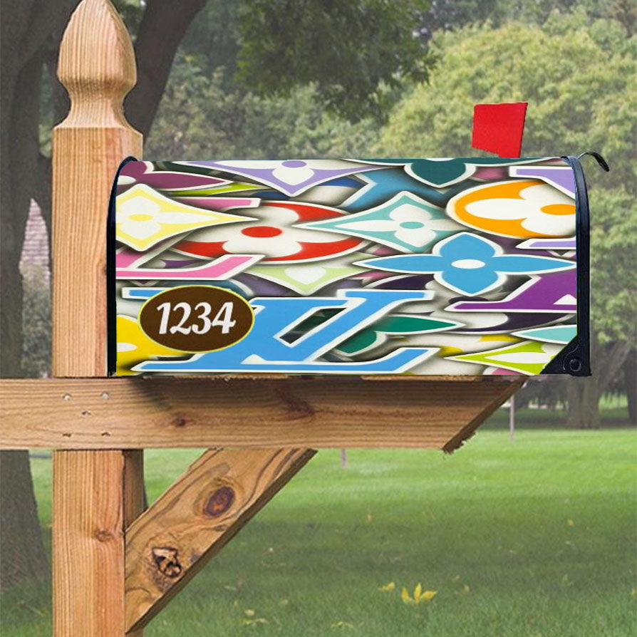 Pattern Takasi Murakami Lv Style Magnetic Mailbox Cover 18" x 21" Outdoor Decor