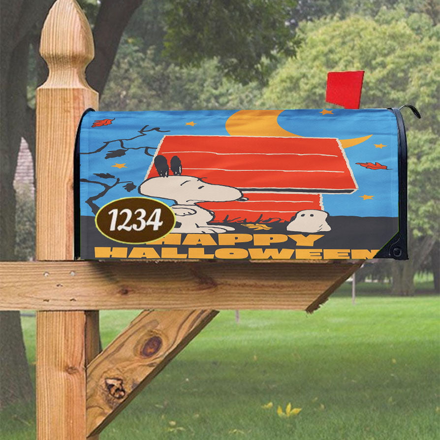 Peanuts Snoopy Ghost Happy Halloween Magnetic Mailbox Cover 18" x 21" Outdoor Decor