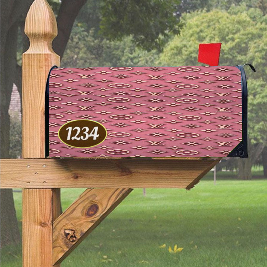 Pink Louis Vuitton Magnetic Mailbox Cover 18" x 21" Outdoor Decor