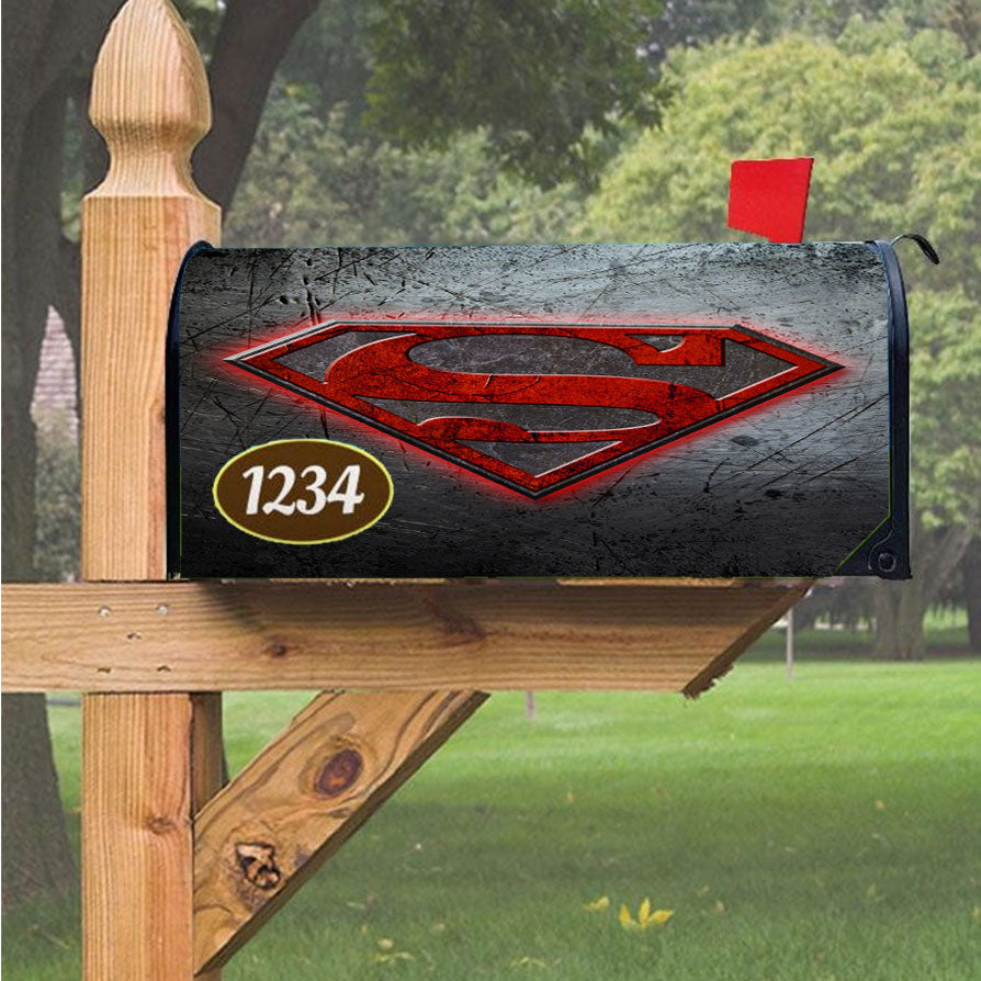 Superman Metal Logo Magnetic Mailbox Cover 18" x 21" Outdoor Decor