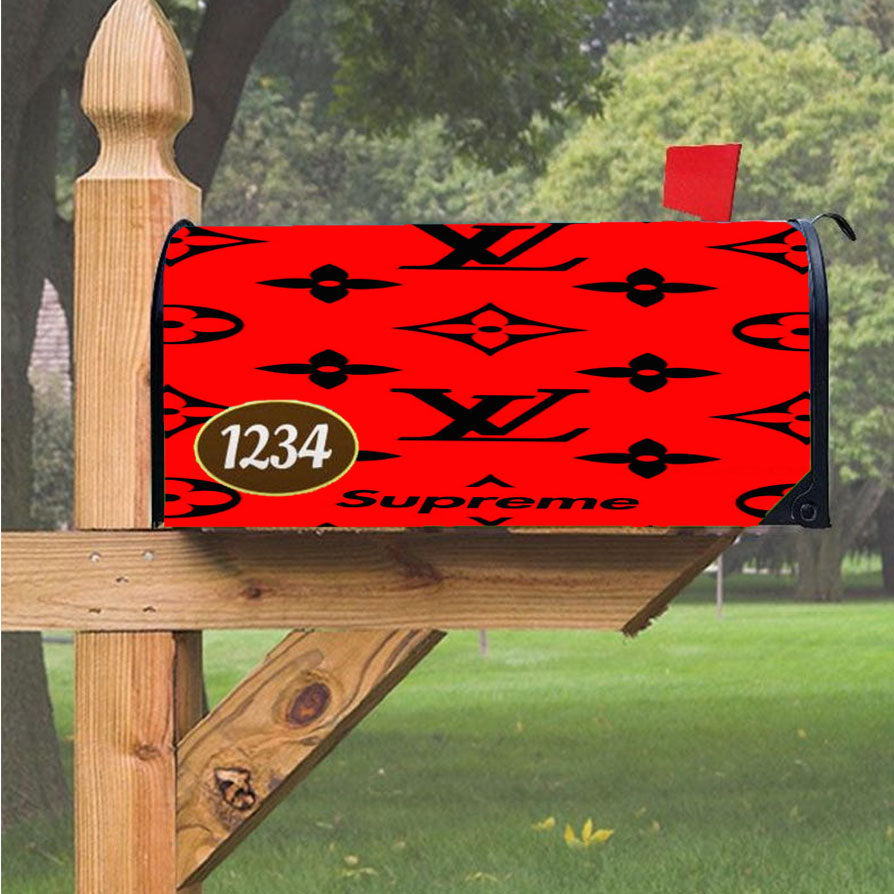 Supreme X Louis Vuitton Black Magnetic Mailbox Cover 18" x 21" Outdoor Decor