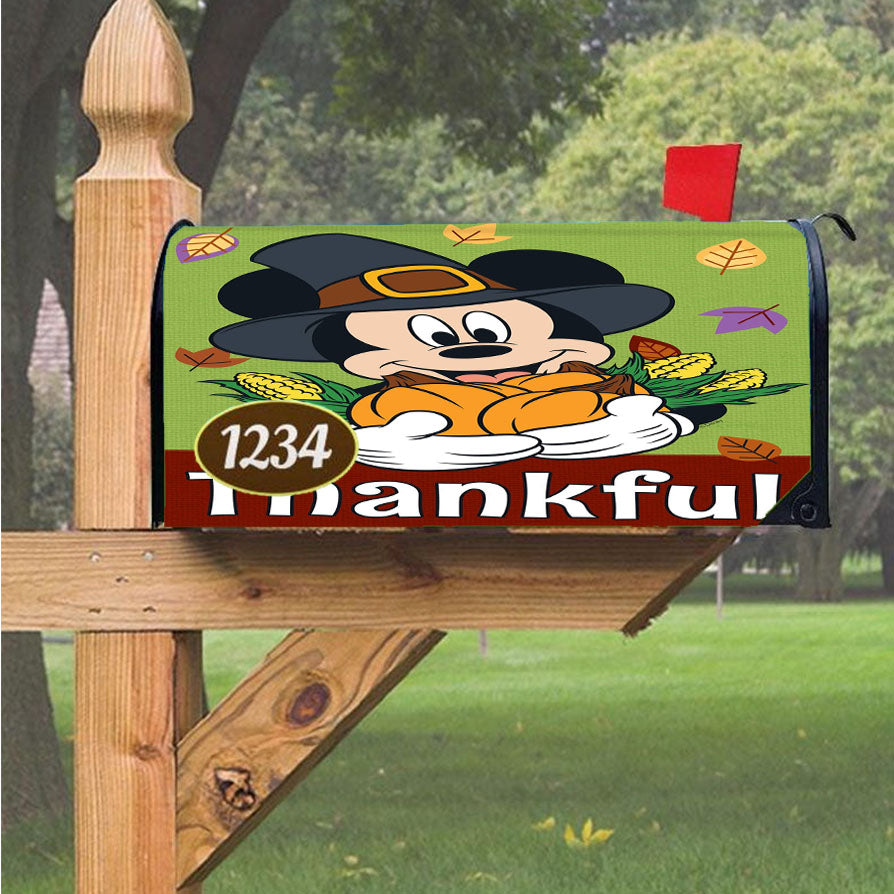 Thankful Mickey Mouse Magnetic Mailbox Cover 18" x 21" Outdoor Decor
