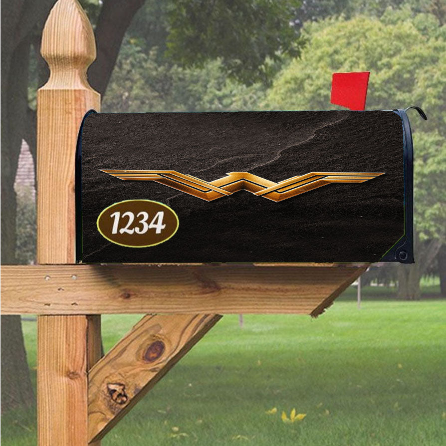 Wonder Woman Gold Logo Magnetic Mailbox Cover 18" x 21" Outdoor Decor