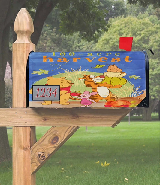100-Acre Harvest Pooh Tigger Piglet Mailbox Cover