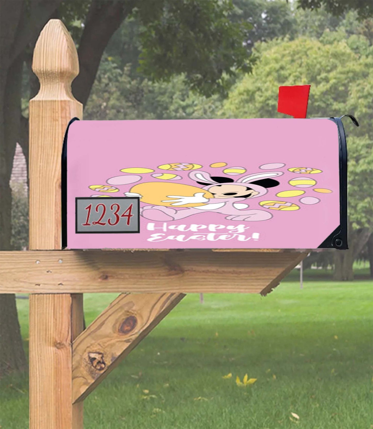 Happy Easter Pink Mailbox Cover