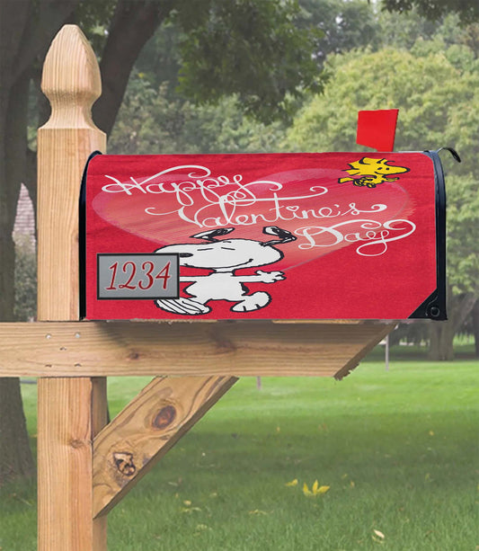 Happy Valentine'S Day Snoopy Mailbox Cover