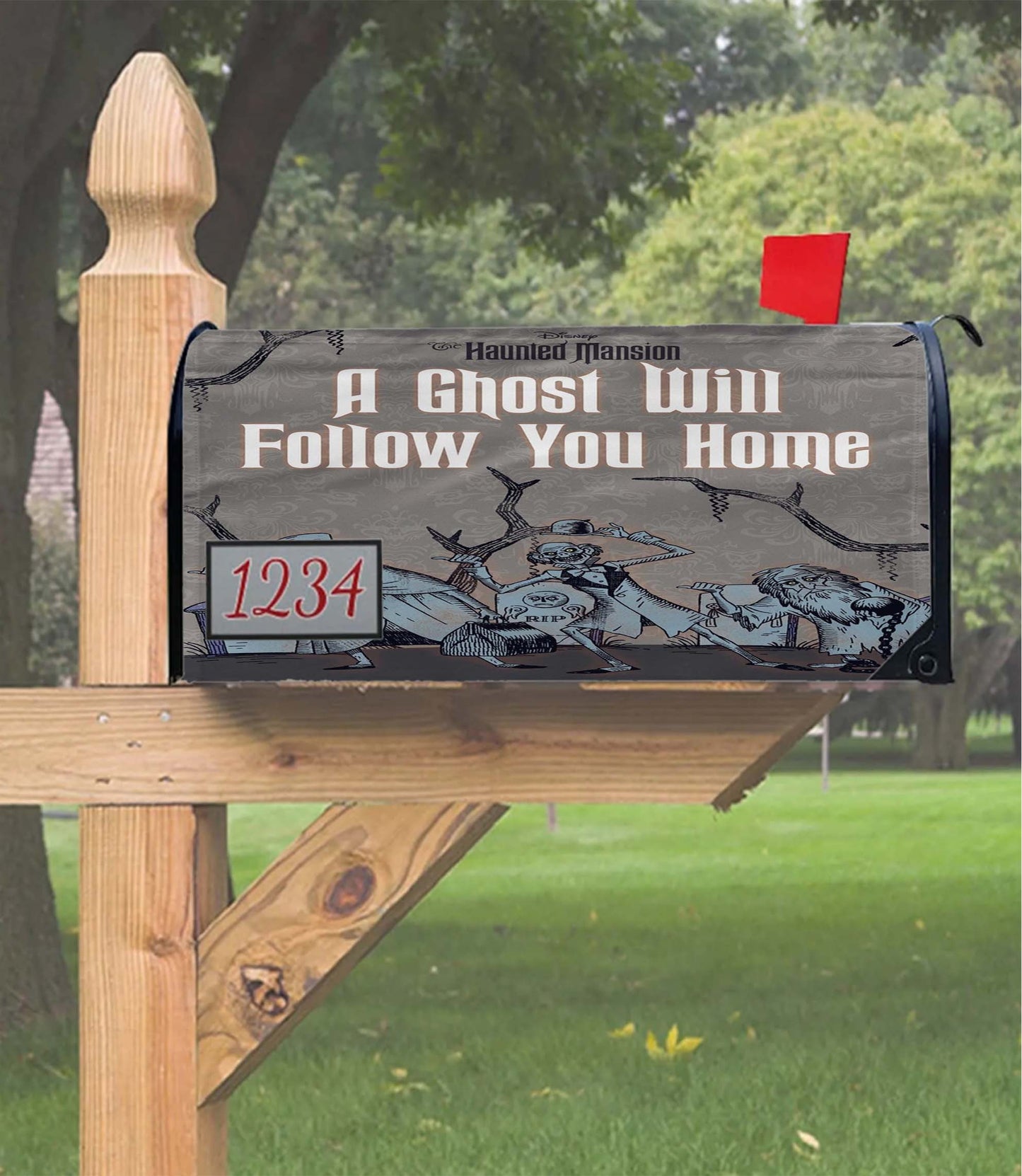 Haunted Mansion Hitchhiking Ghosts Halloween Mailbox Cover