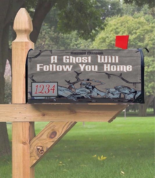 Haunted Mansion Hitchhiking Ghosts Halloween Mailbox Cover