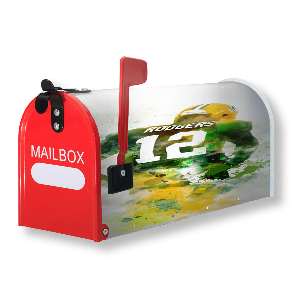 Aaron Rodgers Green Bay Packers American Football Quarterback Magnetic Mailbox Cover - 18.0" x 21.0"