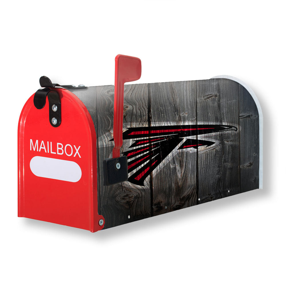 Atlanta Falcons Nfl Logo Dark Wood Wallpaper Magnetic Mailbox Cover - 18.0" x 21.0"