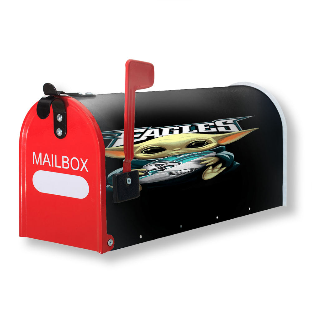 Baby Yoda Hug Philadelphia Eagles Mandalorian Magnetic Mailbox Cover - 18.0" x 21.0"