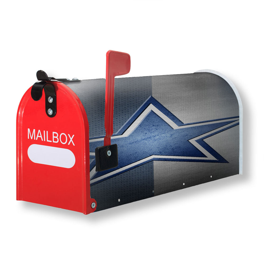 Blue Grey Star Dallas Cowboys Texture Magnetic Mailbox Cover - 18.0" x 21.0"