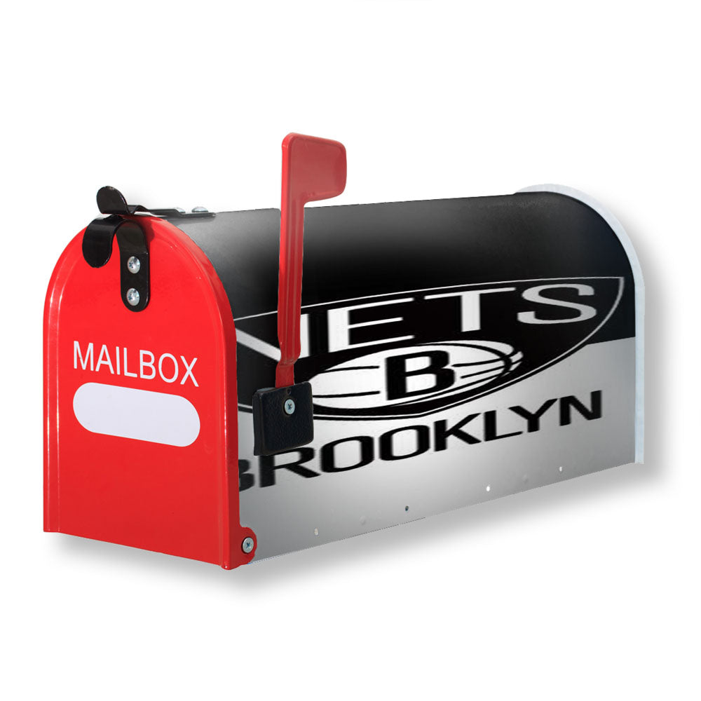 Brooklyn Nets Bw Logo Split Magnetic Mailbox Cover - 18.0" x 21.0"