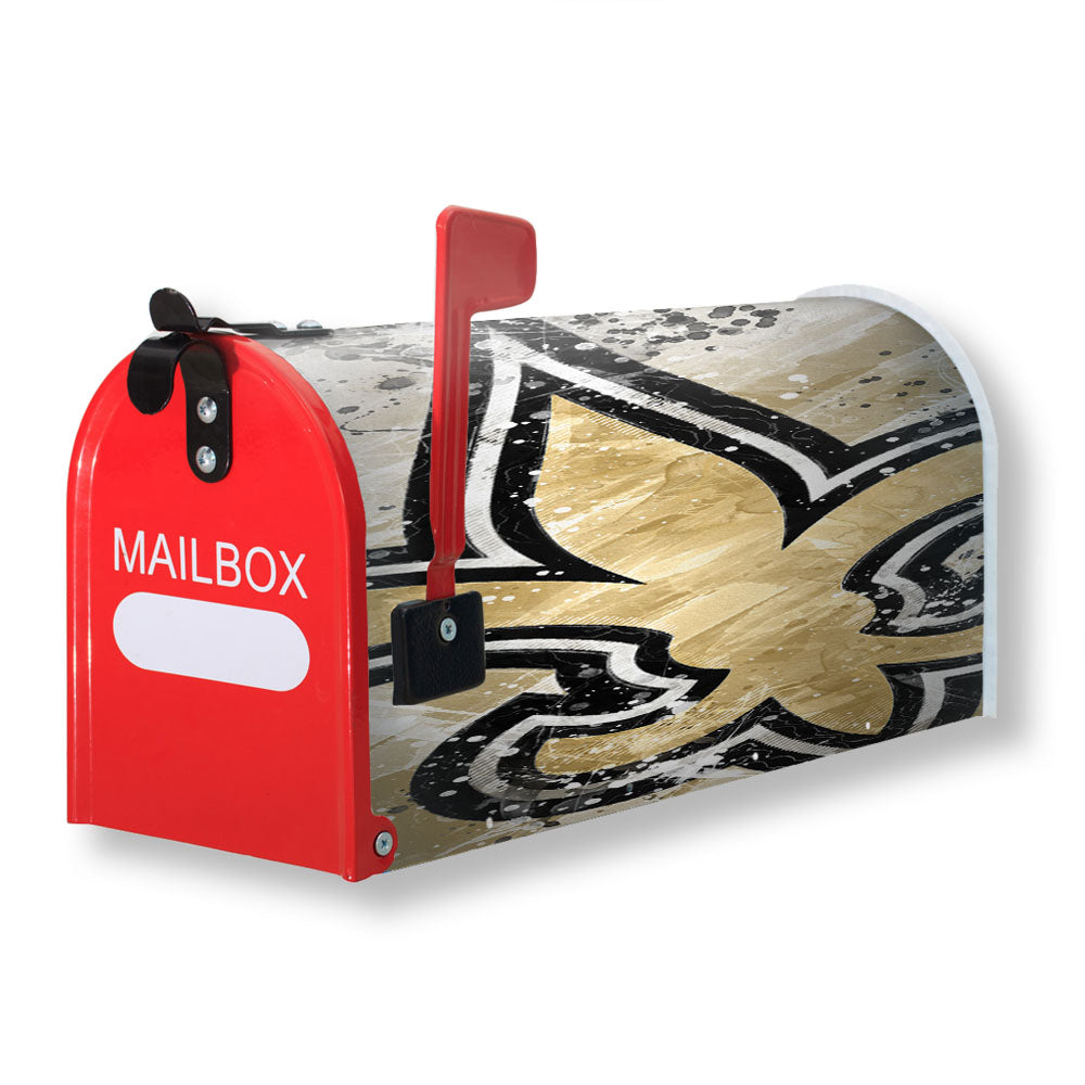 Brush Splat Art Wallpaper New Orleans Saints Magnetic Mailbox Cover - 18.0" x 21.0"