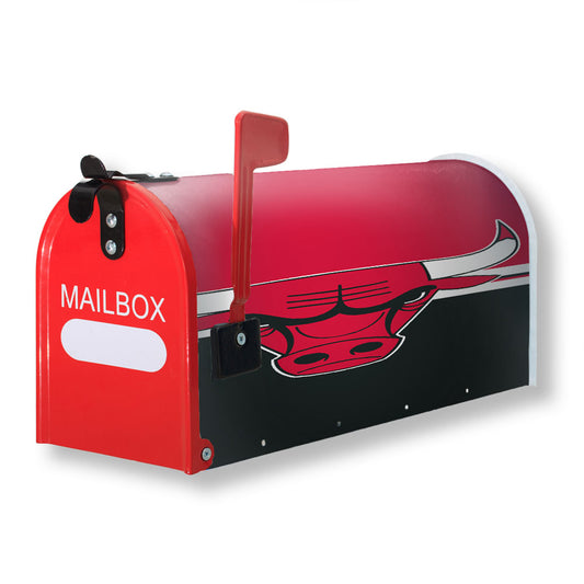 Chicago Bulls Logo Red Black Wallpaper Magnetic Mailbox Cover 18" x 21" Outdoor Decor