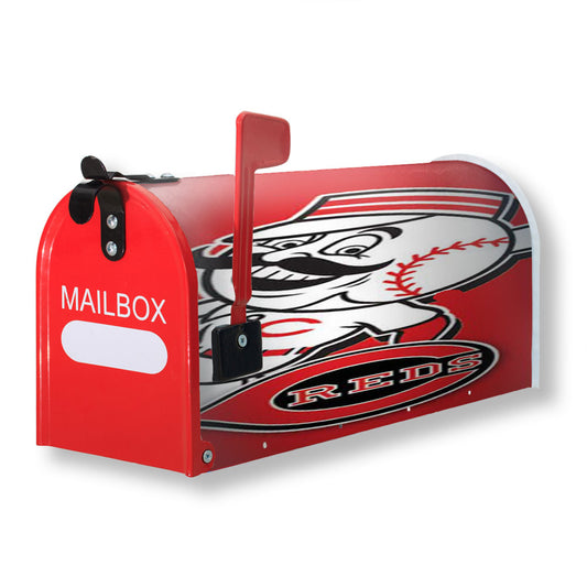 Cincinnati Reds Mustache Guy Red Magnetic Mailbox Cover 18" x 21" Outdoor Decor