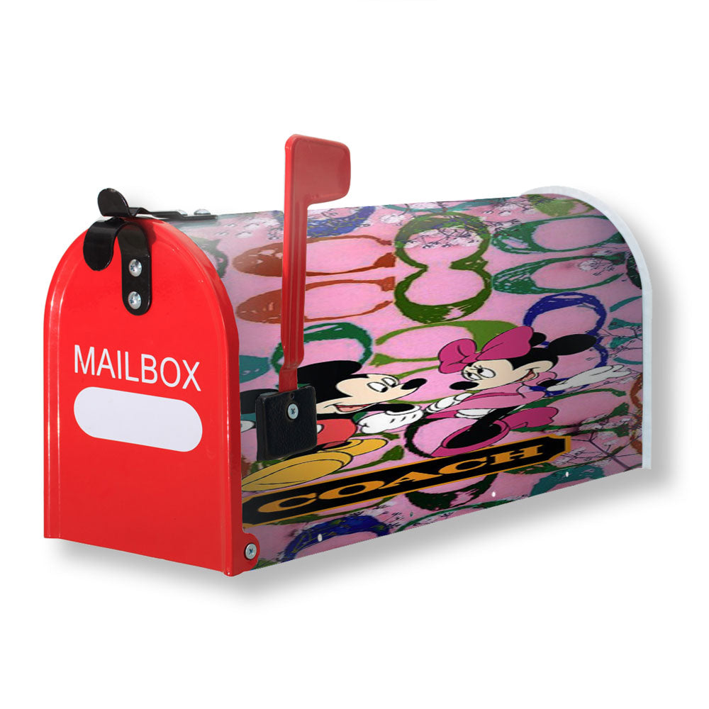 Coach Pink Flower Mickey Minnie Magnetic Mailbox Cover - 18.0" x 21.0"