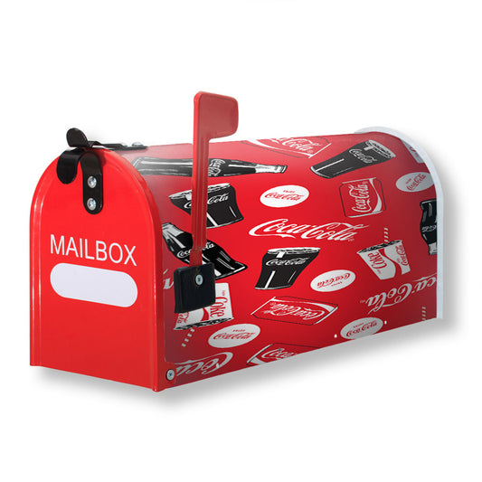 Coca Cola Bottle Can Allover Magnetic Mailbox Cover 18" x 21" Outdoor Decor