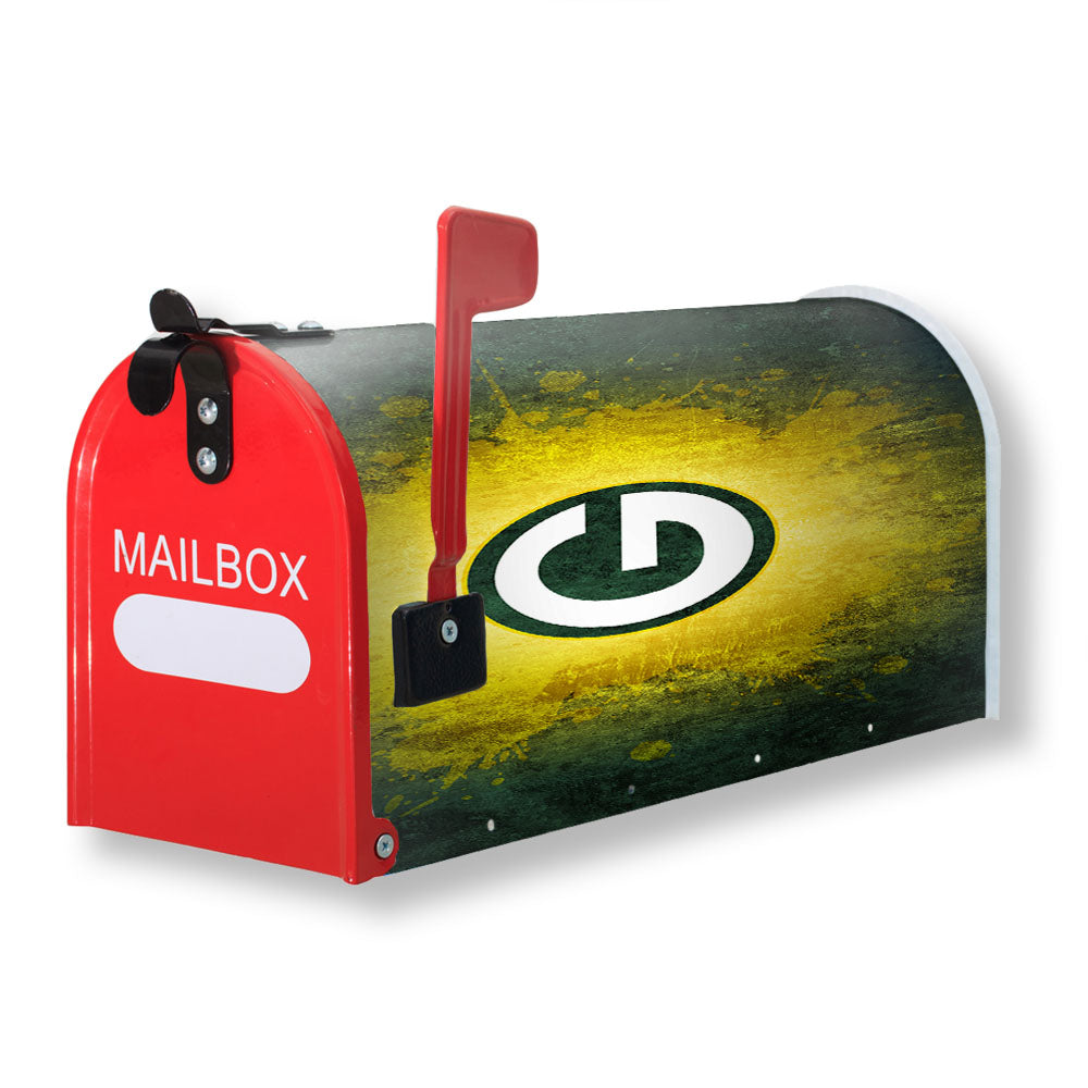 Dark Green And Yellow Green Bay Packers Logo Wallpaper Magnetic Mailbox Cover - 18.0" x 21.0"