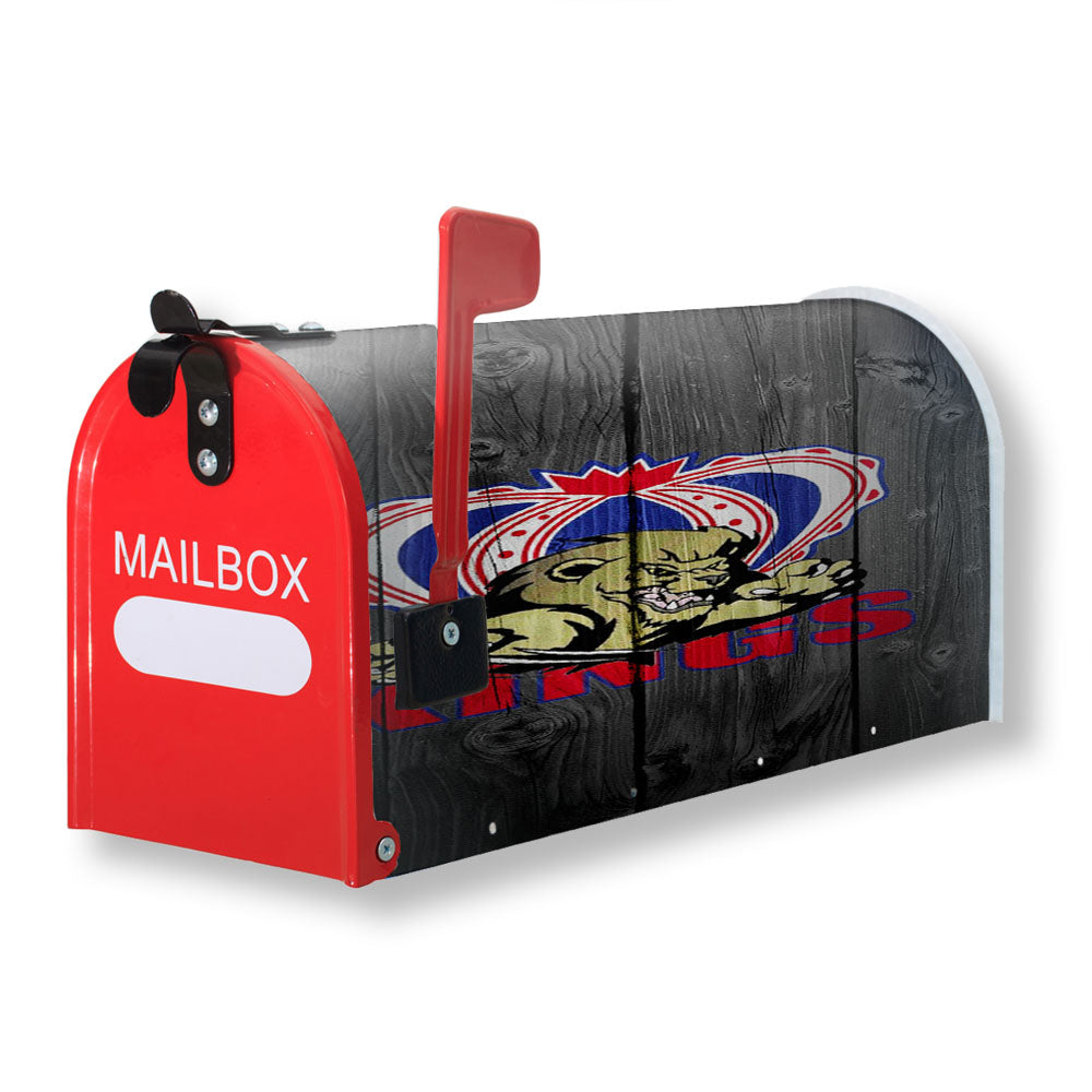 Dauphin Kings Nhl Logo Dark Wood Wallpaper Magnetic Mailbox Cover - 18.0" x 21.0"