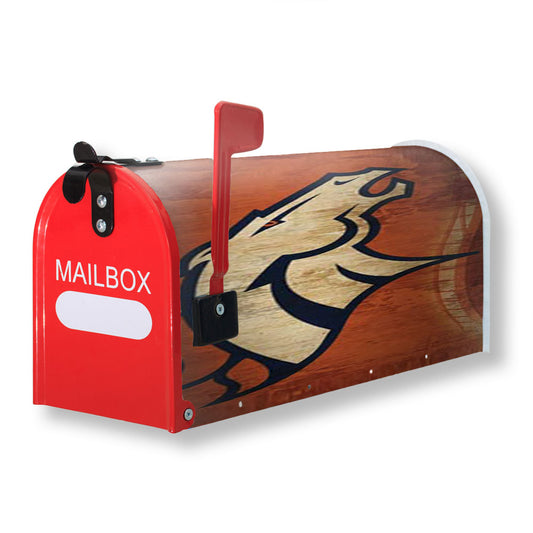 Denver Broncos Cracked Bkg Magnetic Mailbox Cover 18" x 21" Outdoor Decor