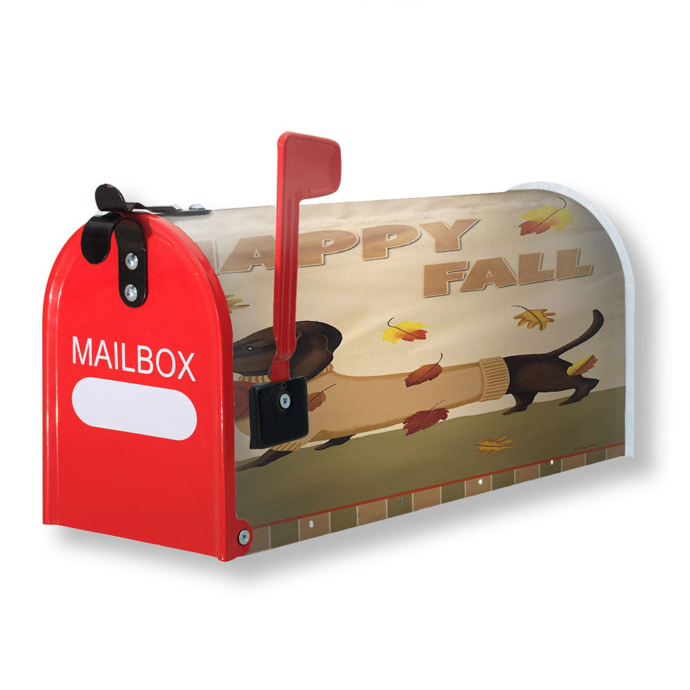 Fall Dachshund Magnetic Mailbox Cover - 18.0" x 21.0"