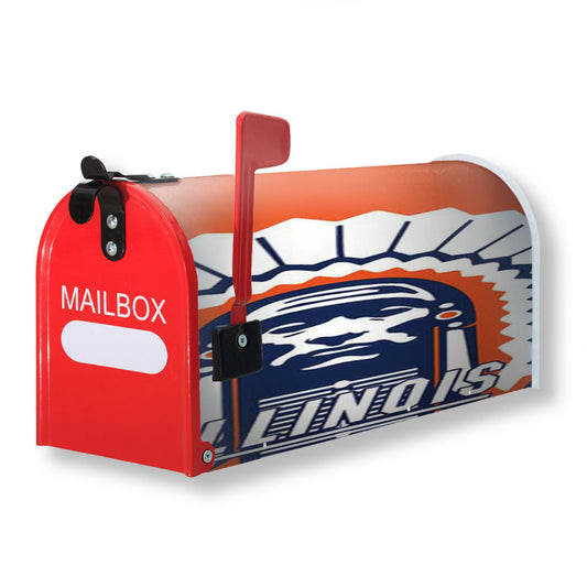 Fighting Illini Logo Orange Magnetic Mailbox Cover 18" x 21" Outdoor Decor