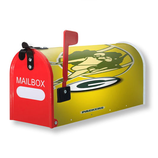 Green Bay Packers Logos On Yellow Magnetic Mailbox Cover 18" x 21" Outdoor Decor