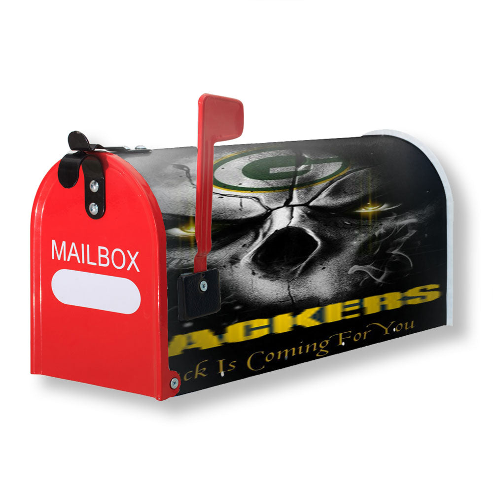 Green Bay Packers Skull Magnetic Mailbox Cover - 18.0" x 21.0"