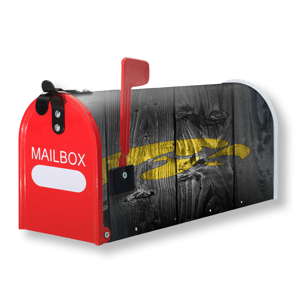 Iowa Hawkeyes Nba Logo Dark Wood Wallpaper Magnetic Mailbox Cover - 18.0" x 21.0"