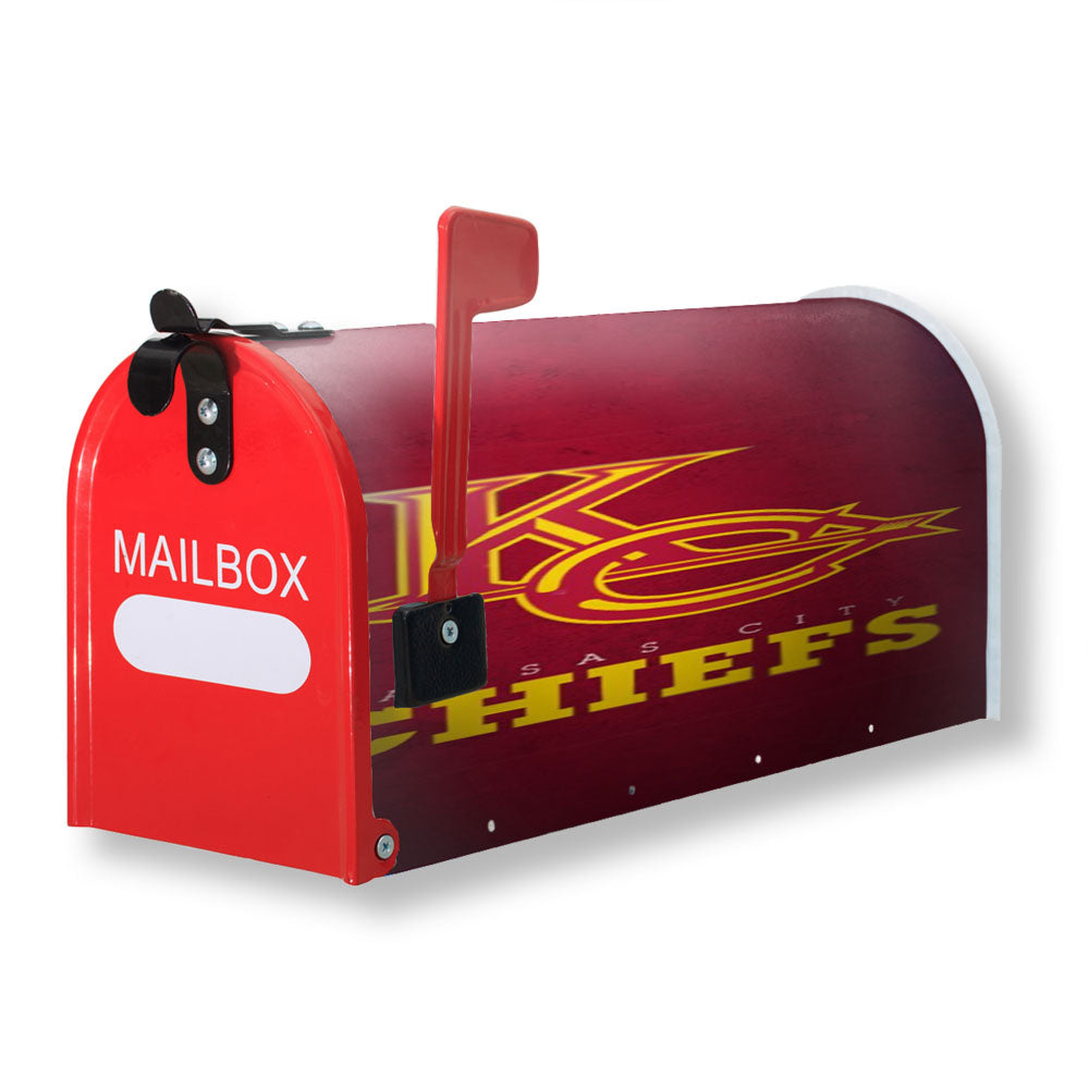 Kansas City Chiefs Red Grunge Wallpaper Magnetic Mailbox Cover - 18.0" x 21.0"
