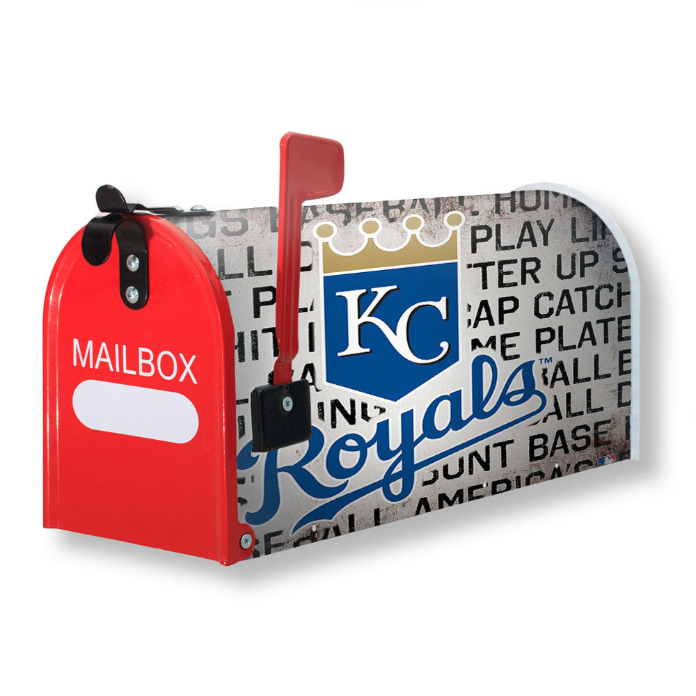 Kansas City Royals Logo On Typography Magnetic Mailbox Cover - 18.0" x 21.0"