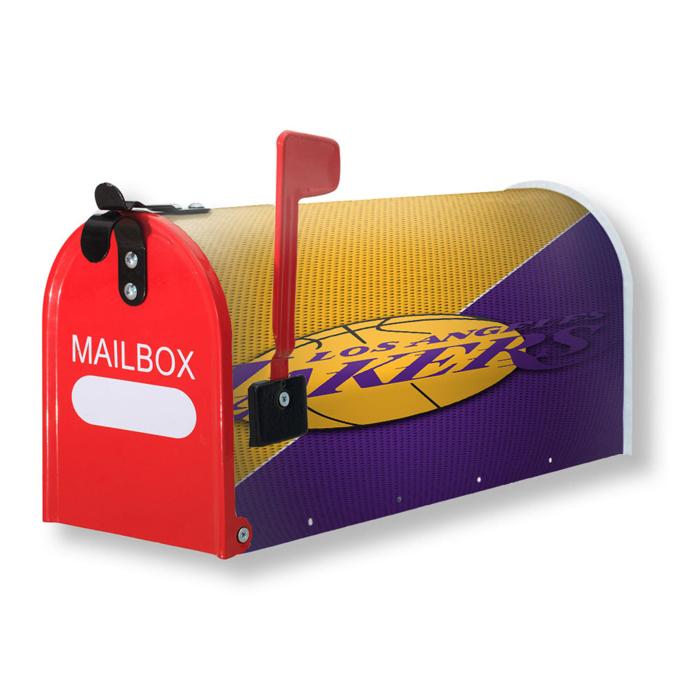 Lakers Team Yellow Purple Magnetic Mailbox Cover - 18.0" x 21.0"
