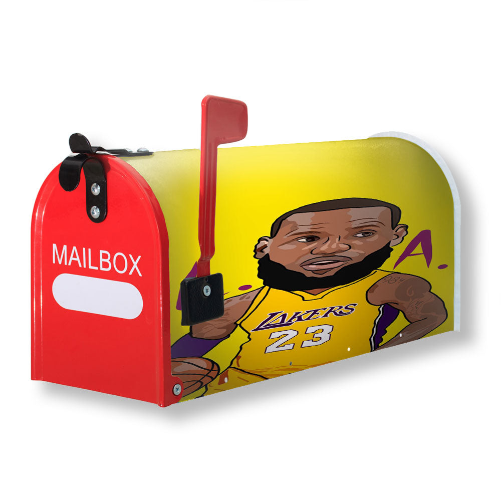Lebron James Lakers Chibi Magnetic Mailbox Cover - 18.0" x 21.0"