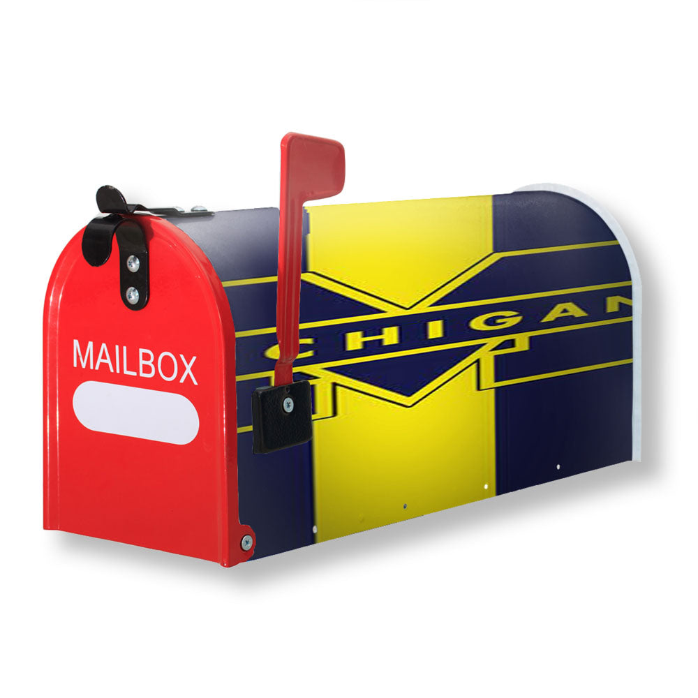 Michigan Stripes Vertical Magnetic Mailbox Cover - 18.0" x 21.0"