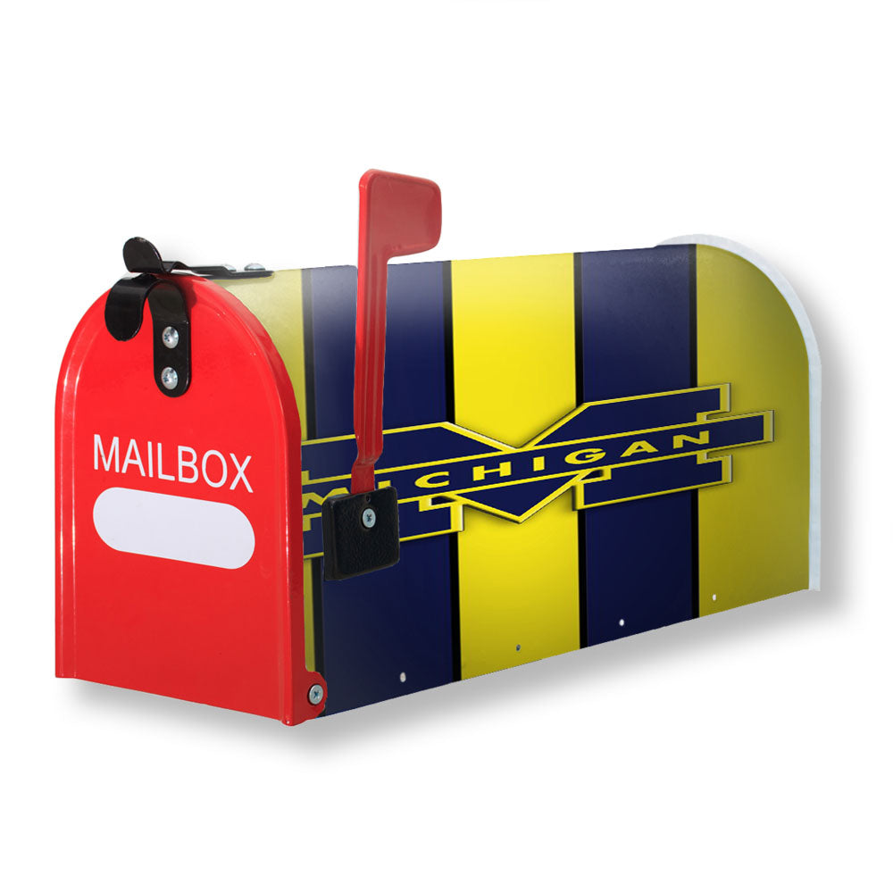 Michigan University Wolverines Stripe Logo Magnetic Mailbox Cover - 18.0" x 21.0"